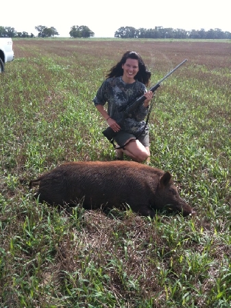 "Wendy & Her 200lb + Pig Taken On 7-21-09 In Texas"