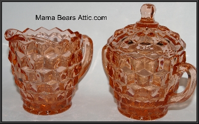 Pink Vintage  Glassware: Vintage, Antique, New & Reproduction  Glass Cream & Sugar  
