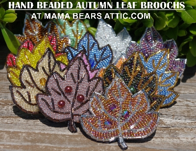Artisan Beadwork: Autumn Leaf Bead Brooches
