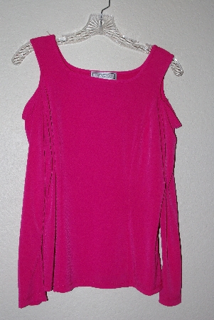 +MBAMG #79-037  "George Simoton Hot Pink Open Shouldered Knit Top"