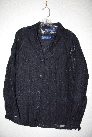 +MBAMG #79-082  "Susan Graver Black Burnout Shirt With Butterknit Tank"