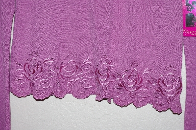 +MBAMG #79-107  "Thalia Mauve Pullover Top With Embroidered Hem"