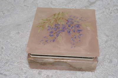 +MBAMG #11-1051  "1980's Hand Carved & Hinged Rose Quartz Trinket Box"