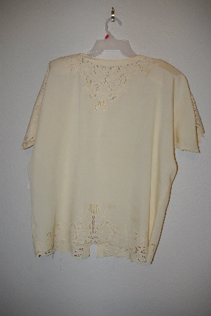 +MBAMG #11-1196  "Jane Ashley Yellow Fancy Rayon Embroidered Top"
