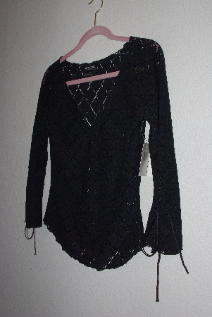 +MBAMG #11-1105  "Guess Jeans Black Lace Stretch Top"