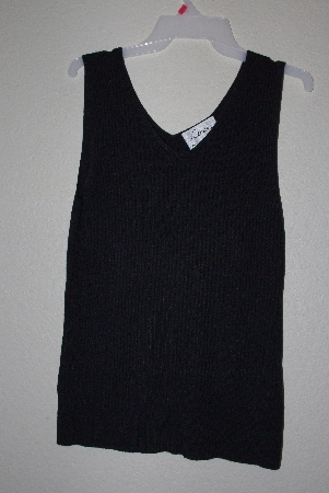 +MBAMG #12-068  "Louis Dell'Olio Black Stretch Ribbed Sweater Tank"