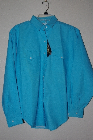 +MBAMG #11-1123  "Panhandle Slim 1980's Turquoise Western Dress Shirt"