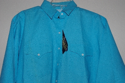 +MBAMG #11-1123  "Panhandle Slim 1980's Turquoise Western Dress Shirt"