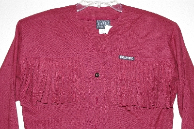 +MBAMG #11-1097  "RoughRider Maroon Fringed Western Shirt"