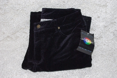 +MBAMG #12-013   "Size 8/ 32" Long   "Jeanology  Black Velvet Jeans"