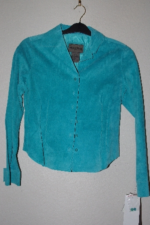 +MBAMG #76-061  "Brandon Thomas Turquoise Blue Suede Shirt Jacket"