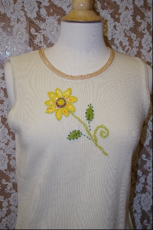+MBA #7925  "StroyBook Knits Pale Yellow Daisy Tank