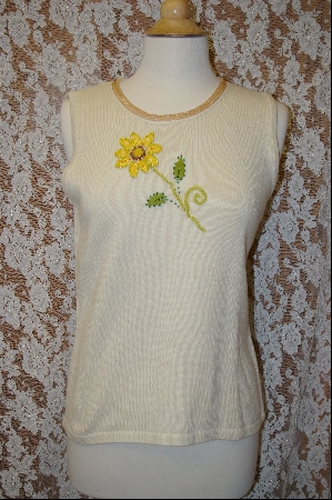 +MBA #7925  "StroyBook Knits Pale Yellow Daisy Tank
