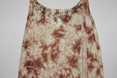 +MBAMG #76-032  "Kaa Ku  Yellow/Brown Embroidered Summer Dress"