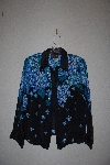 +MBAMG #79-052  Bob Mackie's Silk Hydrangea Print Beaded Blouse"
