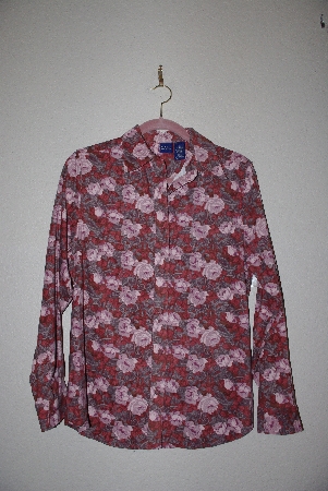+MBAMG #76-020  "Basic Editions Fancy Floral Moleskin Shirt"