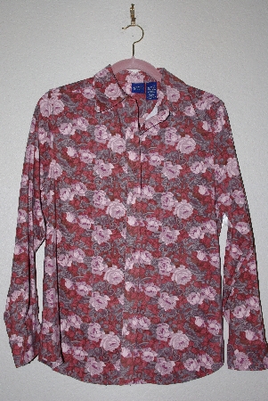 +MBAMG #76-020  "Basic Editions Fancy Floral Moleskin Shirt"
