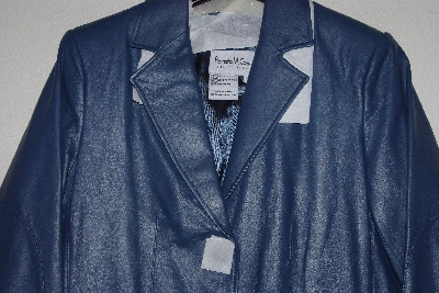+MBAMG #76-004  "Pamela McCoy Blue Metro Nappa Leather Jacket"