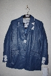+MBAMG #76-004  "Pamela McCoy Blue Metro Nappa Leather Jacket"