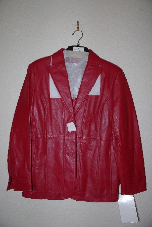 +MBAMG #76-064  "Pamela McCoy Red Lamb Leather Jacket"