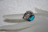 +MBATQ #1-1149  "Blue Turquoise & Bear Claw Ring"