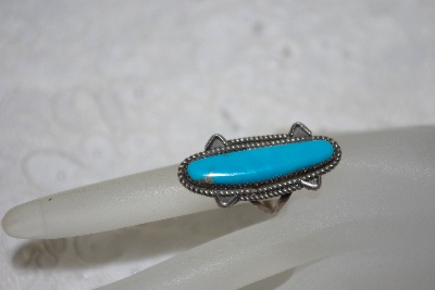 +MBATQ #1-1164  "Artist Stamped Blue Turquoise Ring"