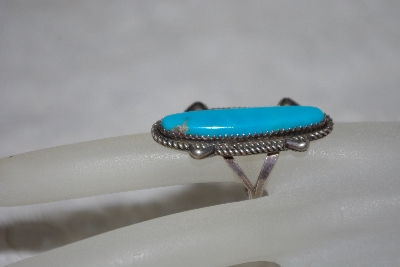 +MBATQ #1-1164  "Artist Stamped Blue Turquoise Ring"