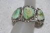 +MBATQ #2-122  "Fancy Artist "M"  Signed Green Turquoise Cuff Bracelet"