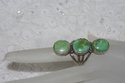 +MBATQ #2-195  "Artist "IE JAQUE"  Signed Green Turquoise Ring"