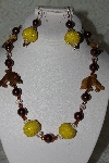 +MBAHB #27-090  "One Of A Kind Brown Bead Dolphin Necklace & Earring Set"