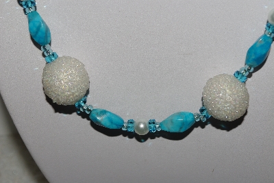 +MBAHB #003-068  "One Of A Kind Turquoise & Glass Bead Necklace & Earring Set"
