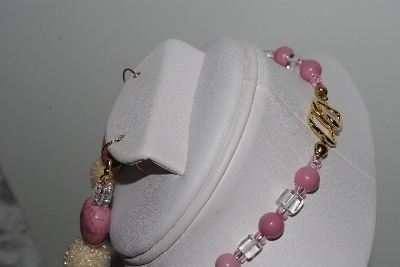 +MBAHB #003-207  "One Of A Kind Pink Bead & Gemstone Necklace & Earring Set"