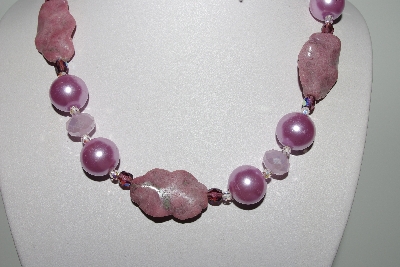 +MBAHB #009-143  "One Of A Kind Purple & Pink Bead Necklace & Earring Set"