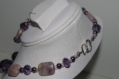 +MBAHB #009-050  "One Of A Kind Purple Bead Necklace & Earring Set"