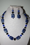 +MBAHB #013-190  "One Of A Kind Lapis Gemstone & Bead Necklace & Earring Set"