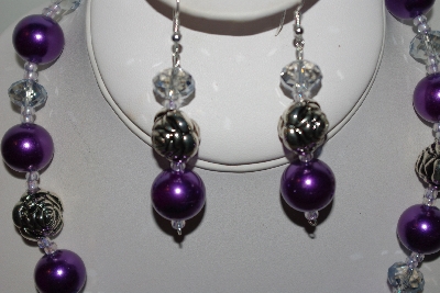 +MBAHB #013-185  "One Of a Kind Purple Bead Necklace & Earring Set"