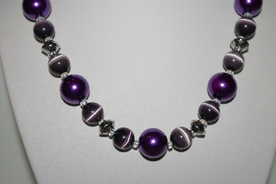 +MBAHB #013-210  "One Of A Kind Purple Bead Necklace & Earring Set" 