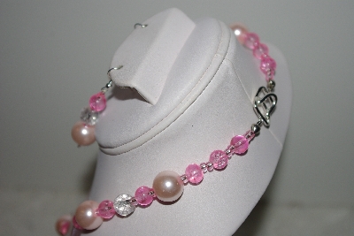 +MBAHB #013-215  "One Of A Kind Pink Bead Necklace & Earring Set"