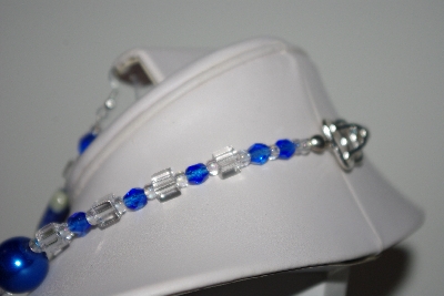 +MBAHB #013-115  "One Of A Kind Lapis & Crystal Quartz Bead Necklace & Earring Set"
