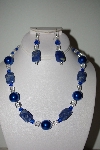 +MBAHB #013-115  "One Of A Kind Lapis & Crystal Quartz Bead Necklace & Earring Set"