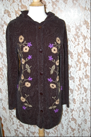 +MBA #8050   "Denim & Company Hooded Chenille Sweater Coat