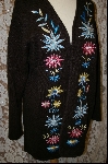 +MBA #8057  "Victor Costa Floral Embroidered Sweater Coat