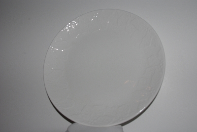 +MBAMG #003-246     "Set Of 4 White Ceramic Poinsettia Dinner Plates"