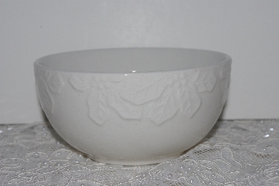 +MBAMG #003-255    "Set Of 4 White Ceramic Poinsettia Soup Bowls"