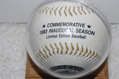 +MBAMG #003- 138   "1993 Colorado Rockies Inaugural Year Foto Baseball In Display Case"