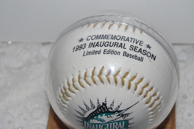 +MBAMG #003-130  "1993 Florida Marlins Inaugurala Fotoball With Display Case"