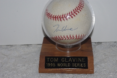 +MBAMG #003-079  "Autographed 1995 World Series Tom Glavin Baseball With Display Case"