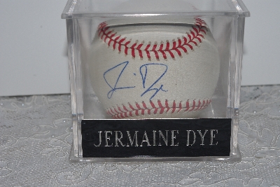 +MBAMG #003-087  "1990's Autographed Jermaine Dye Baseball With Display Case"