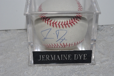 +MBAMG #003-087  "1990's Autographed Jermaine Dye Baseball With Display Case"