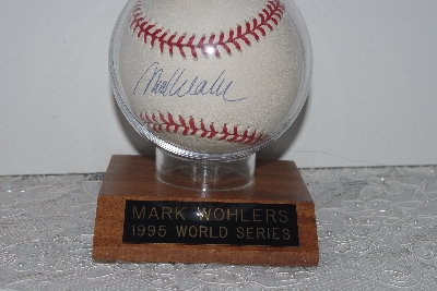 +MBAMG #003-096  "1995 World Series Mark Wohlers Autographed Baseball With Display Case"